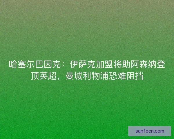 哈塞尔巴因克：伊萨克加盟将助阿森纳登顶英超，曼城利物浦恐难阻挡