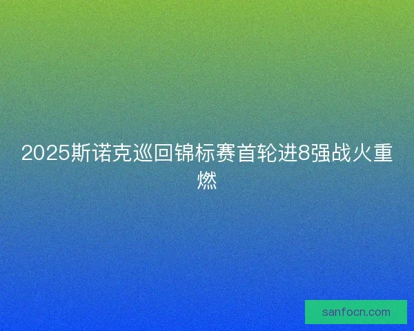 2025斯诺克巡回锦标赛首轮进8强战火重燃