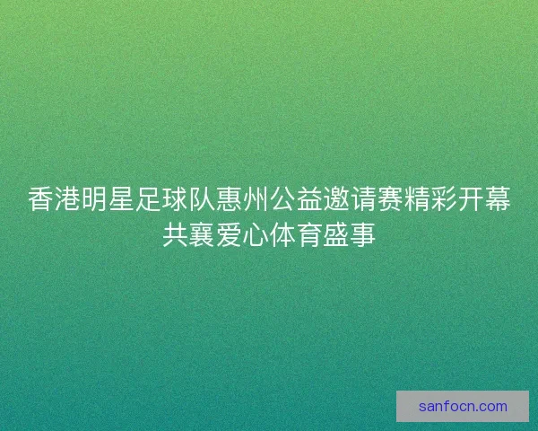 香港明星足球队惠州公益邀请赛精彩开幕共襄爱心体育盛事 香港明星足球队惠州公益邀请赛精彩开幕共襄爱心体育盛事